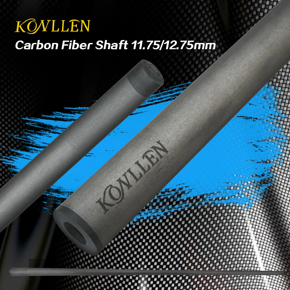 

KONLLEN Cue Carbon Shaft 11.75mm/12.75mm Carbon Fiber Single Shaft 3/8*8 Radial Pin Unloc Joint Suit for Pool Cue Billiards