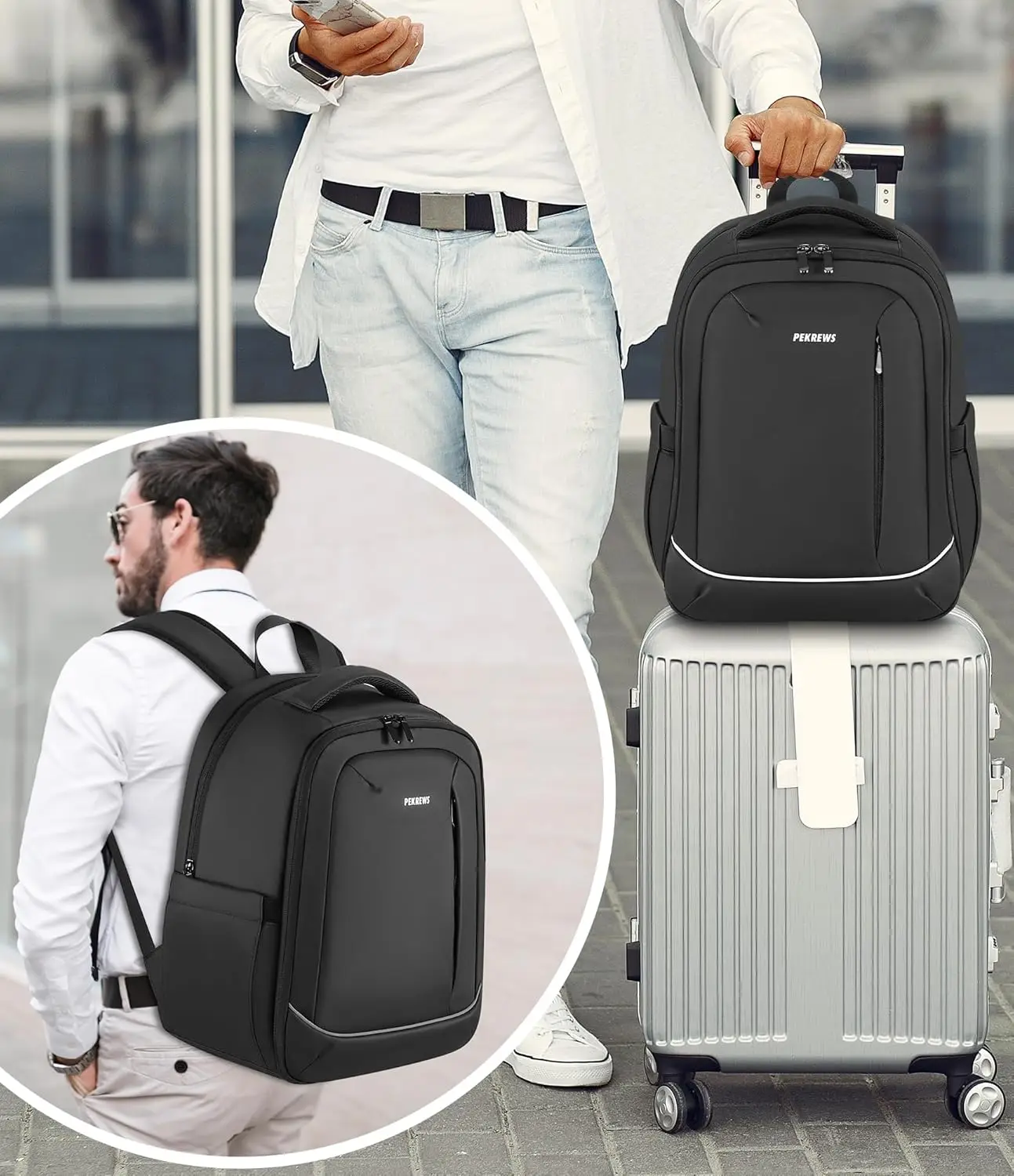 حقيبة ظهر محمولة لأدوات البار والزجاجات، حقيبة سفر احترافية مع فواصل قابلة للتعديل