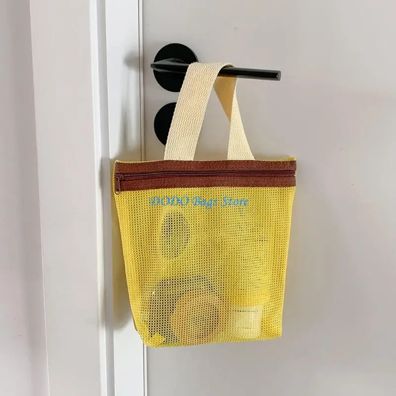 

E8FB Beach Bag Mesh Shower Caddy Bag Toted Bag for Women Pool Bag Travel Cosmetic Bag Foldable Portable Toiletry Bag Gifts
