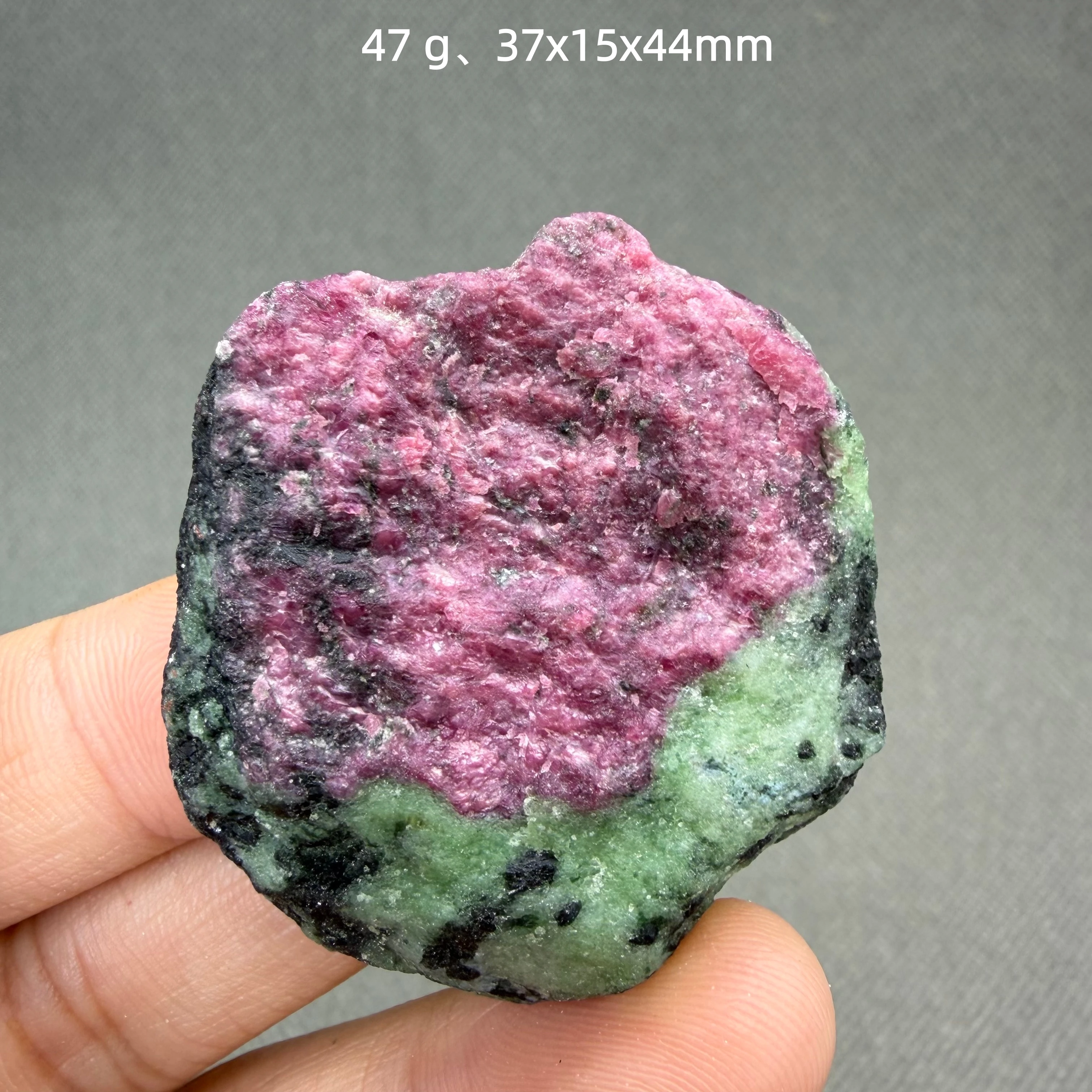 Natural Myanmar Fluorescent Ruby with Epidote mineral specimen + healing quartz crystals and stones rock gemstone view 3