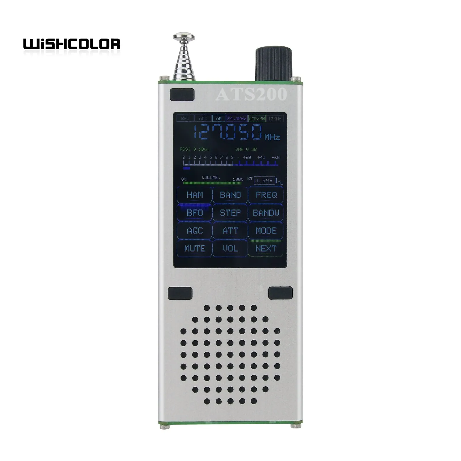 HamGeek ATS200 Full Band Radio Receiver Portable Aviation Band Radio SSB LSB FM AM with 2.4-inch TFT Screen