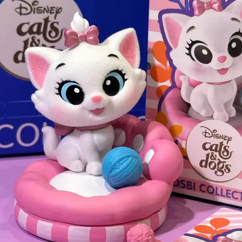 Disney Cat Party Cosbi Blind Box, Anime Figure, Marie Cat, Lucifer Fluffy, Version Q, Modèle de collection, Décoration Jouet, Cadeau de Noël