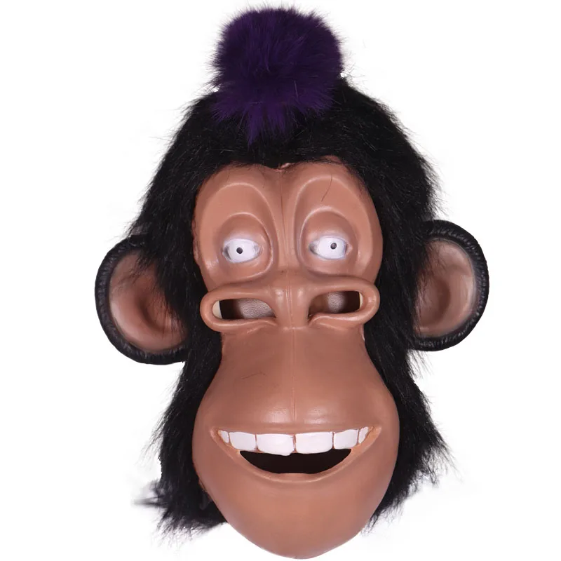 Halloween funny animal latex headgear birthday party chimpanzee monkey mask Adult costume ball performance props