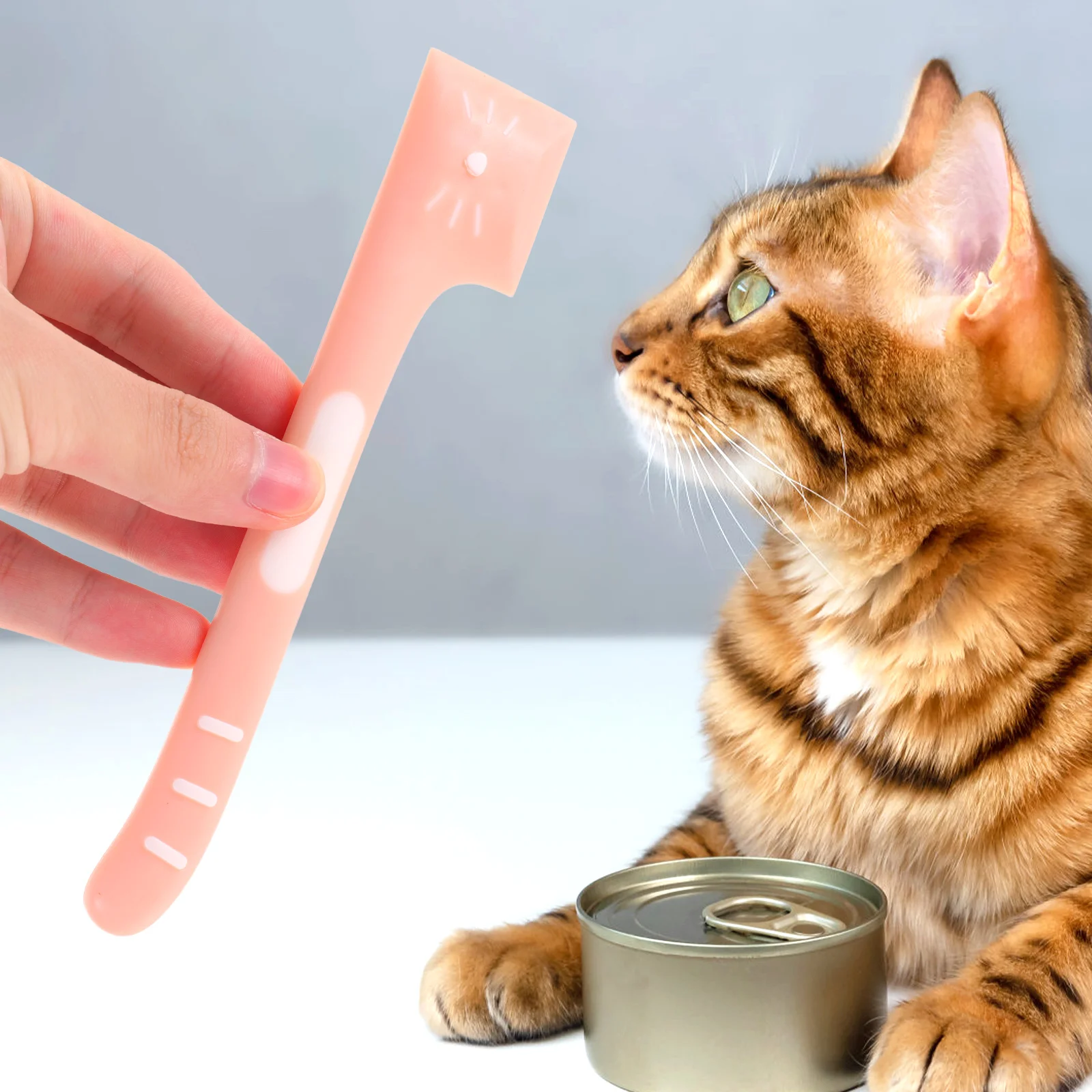 

2 Pcs Pet Feeding Spoon Cat Food Can Opener Spoons for Wet Treats Silicone Tank