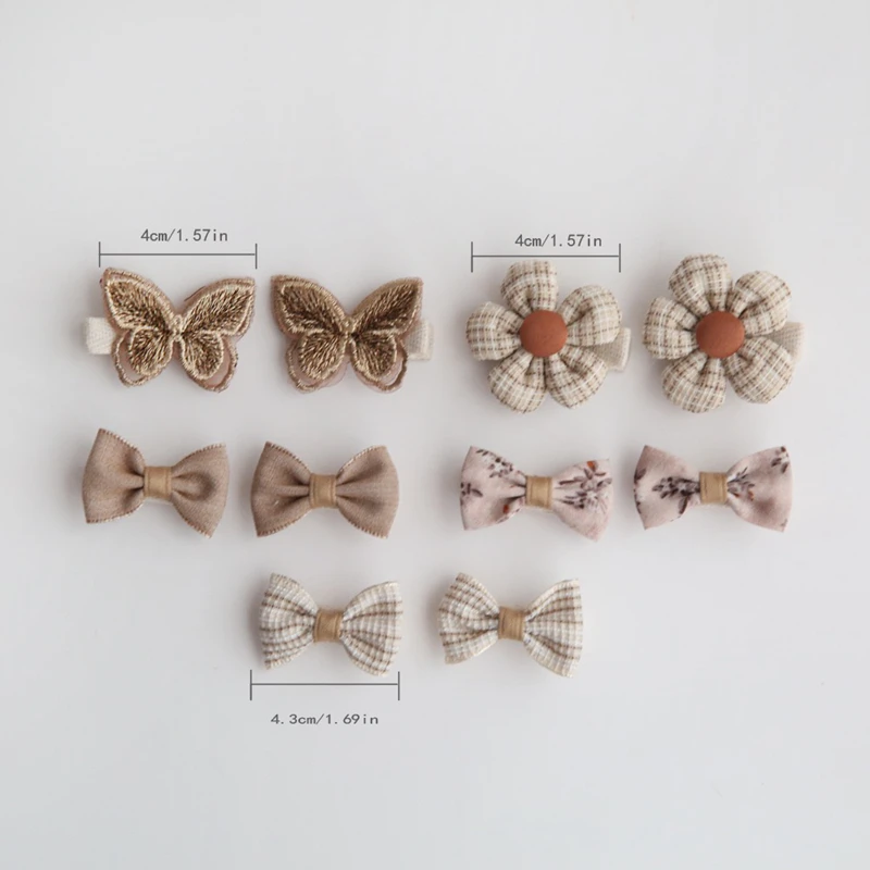 Trendy Adorable Children\'s Flower Hair Accessories Hair Clips Toddler Headwear Hair Decorations for Girls Cute Hairpins 10Pcs