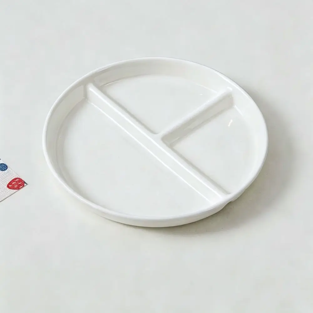 Healthy Meal Portion Control Plate Ceramic Divided Serving Tray Nutrition Diet Planning Kitchen Tableware For Weight Loss