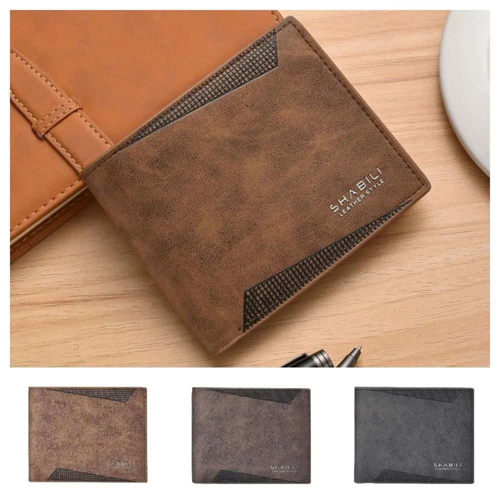 

Simple Classic Men's Short Wallet Business Pu Leather Men's Fold Wallets Casual Cash Coin Pocket Male