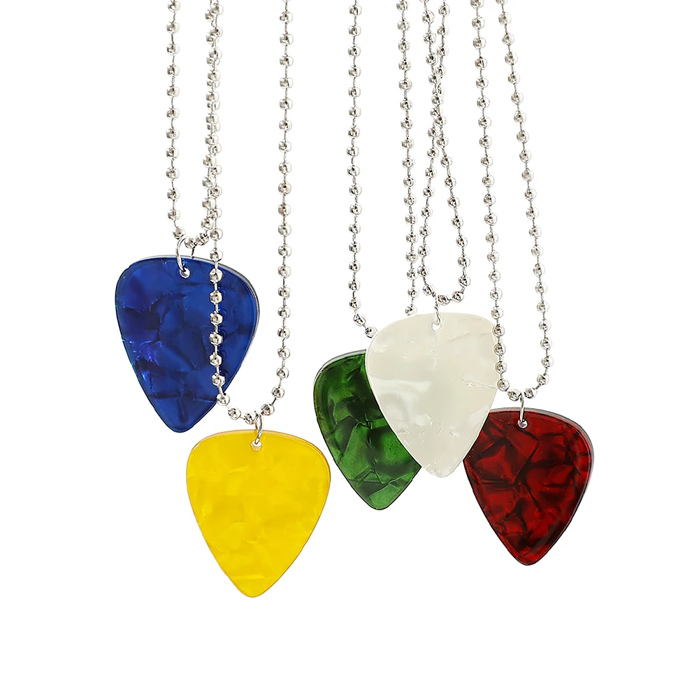 Heart Shaped Guitar Pick Pendant Necklace Choker Cosplay Jewelry Prop Accessory Halloween Costume Gift for Music Fans