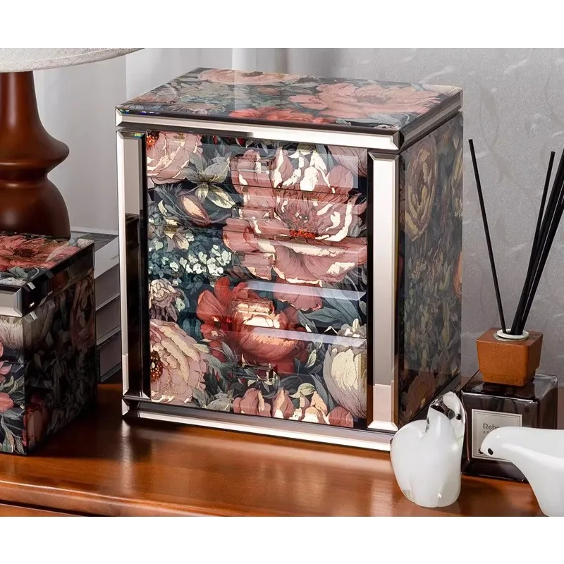 

High-end jewelry box, exquisite drawer type large-capacity jewelry storage box, jewelry necklace,