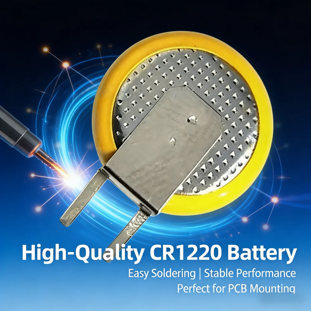 Left Knife CR1220 1220 Negative Folding Button Battery Vertical Welding Pin 3V 2 Pins.