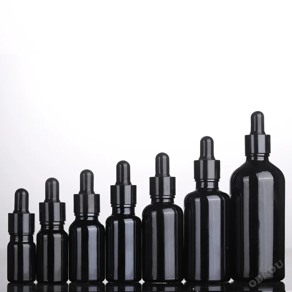 Bouteille en verre Levpper, 10ml, 15ml, 20ml, 30ml, 50ml, clair, ambre, noir, parfum, huile essentielle, cosmétique, vente en gros, 50 pièces