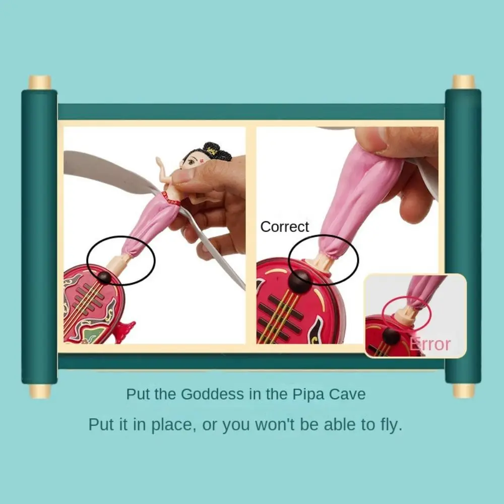 Funny Dancers Flying Dolls Disc Fairy Spinner Toy Cartoon PP Flying Disc Toy Fairy Flyer Pipa Pull String Toy Holidays