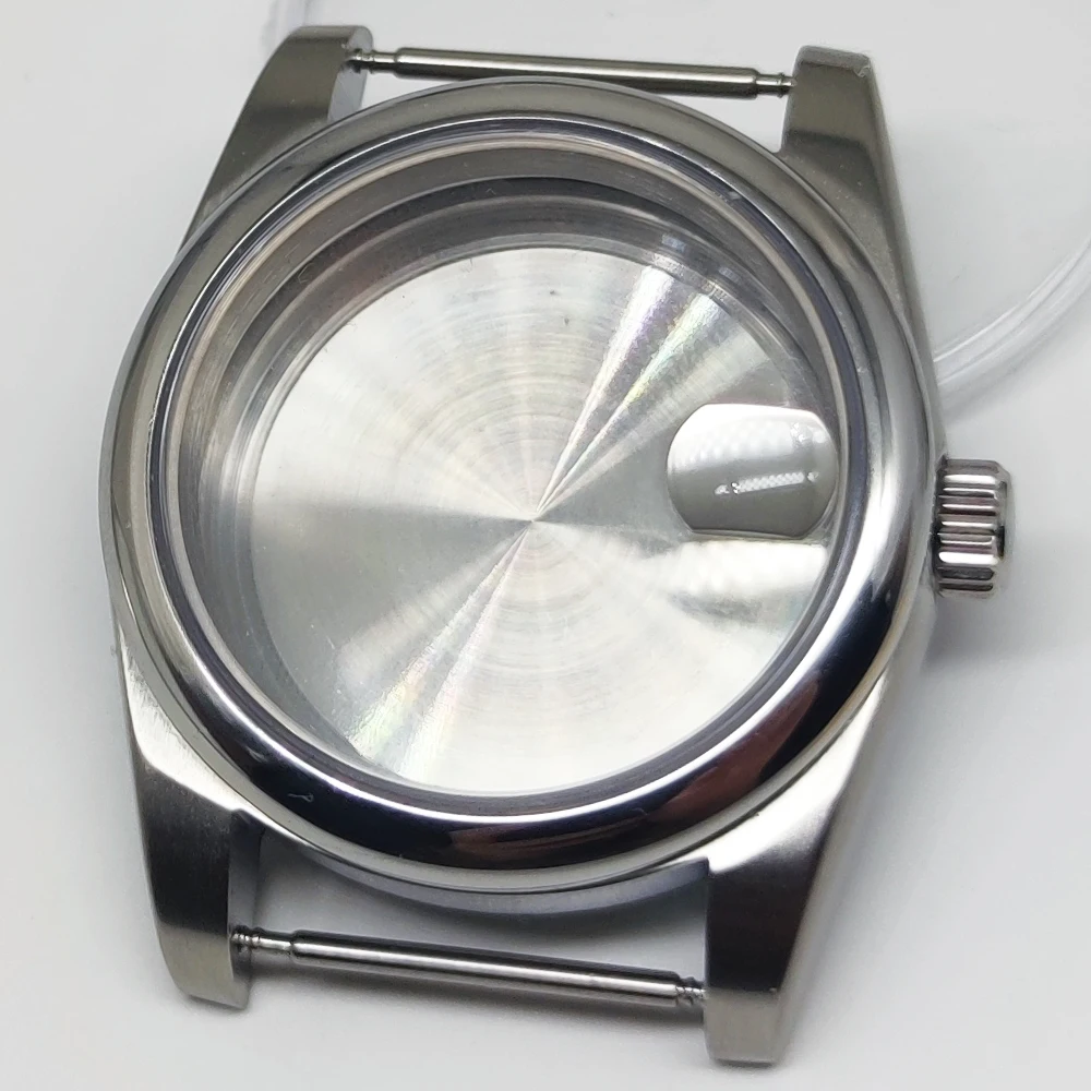 NH35 36/39mm Silvery Polished Brushed Watch Case Sapphire Glass fit NH35 NH36 ETA2824 2836 DG2813 3804 Miyota82 PT5000 Movement