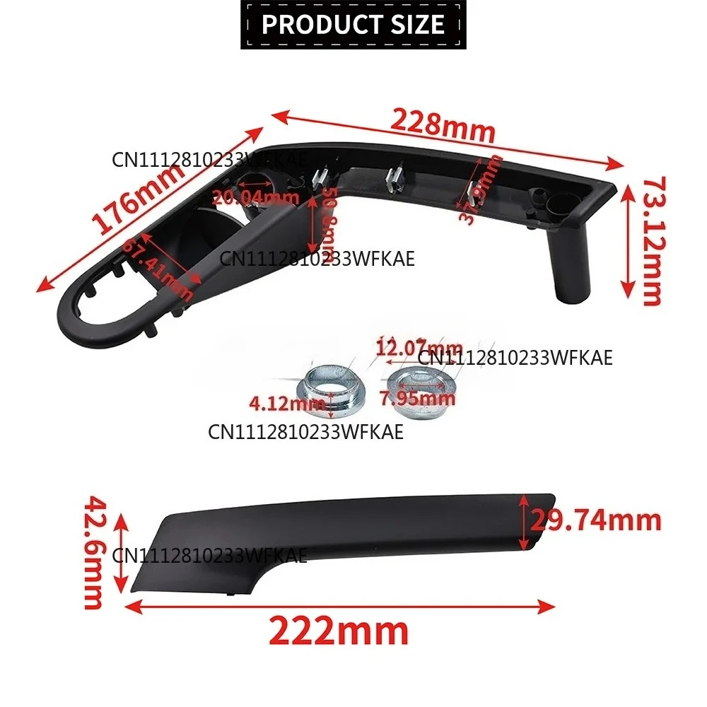 New Interior Door Handle With Retaining Cover Left Right 6N0867179E 6N0867197B For VW Polo MK3 6N 6N2 1999-2002 Car Accessories