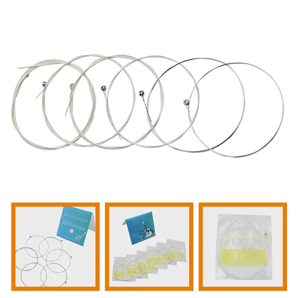 

6 Pcs Guitar String Easy to Use Strings Accessories for Beginners Supplies Mute Gauge Stainless Steel Not Deform Set