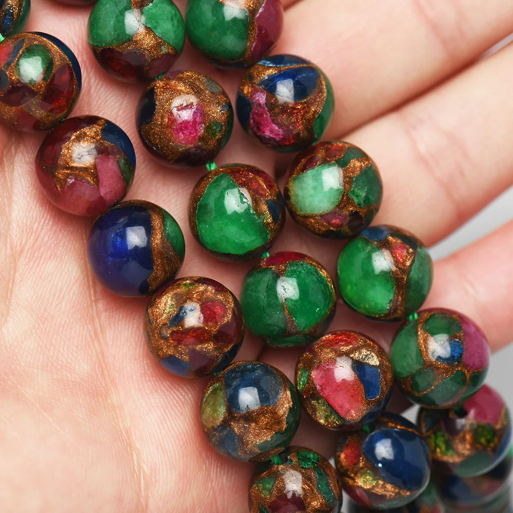 Natural Colorful Nepal Stone Round Loose Beads For Jewelry Making DIY Bracelet Necklace 6/8/10/12 mm