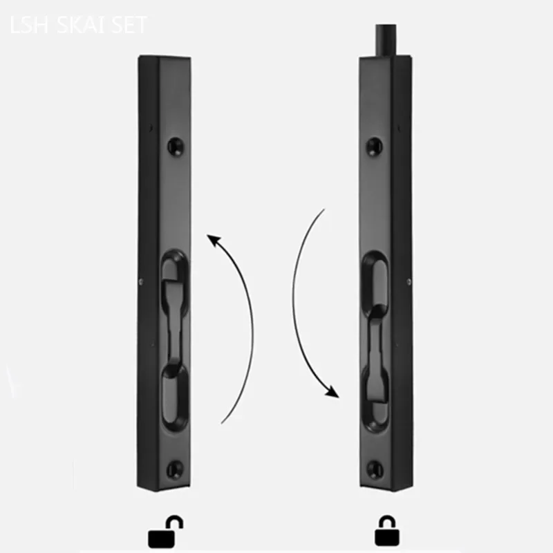 6/8/10 Inch Concealed Door Latch 304 Stainless Steel Door Security Lock Manual Sliding Window Latch Hasp Furniture Hardware Lock
