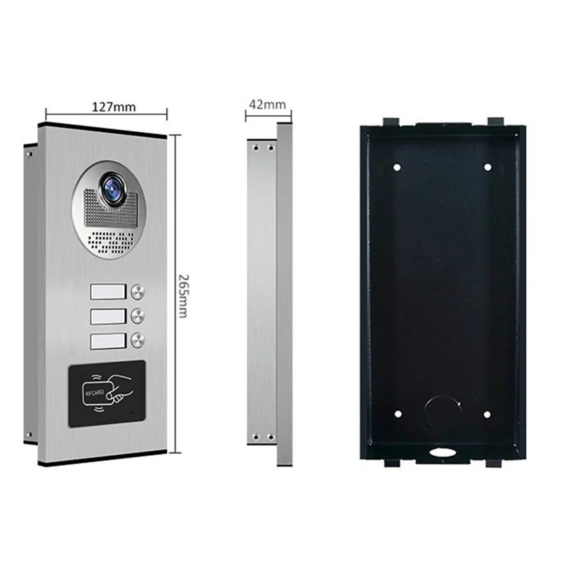 APPLIA-Home Video Door Phone Intercom System 3 Unit For Apartments Residential Doorbells EU Plug