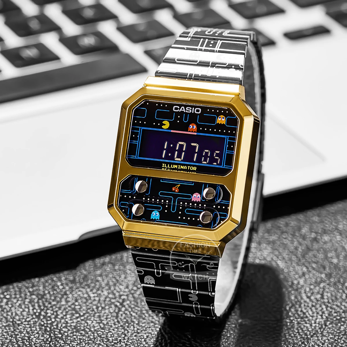 Часы Casio, взрывные часы, мужские часы, роскошный бренд светодиодный водонепроницаемые кварцевые часы PAC-MAN Co-фирменные мужские часы, мужские