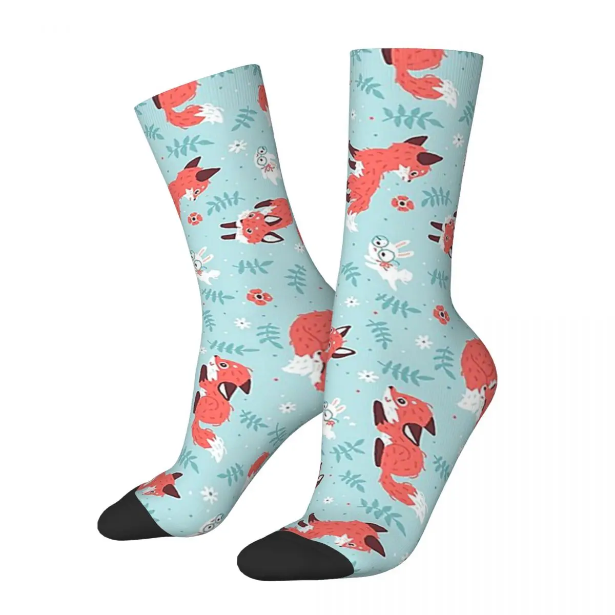 Fuchs und Hase Muster Socken Harajuku hochwertige Strümpfe die ganze Saison lang Socken Zubehör für Unisex Geschenke