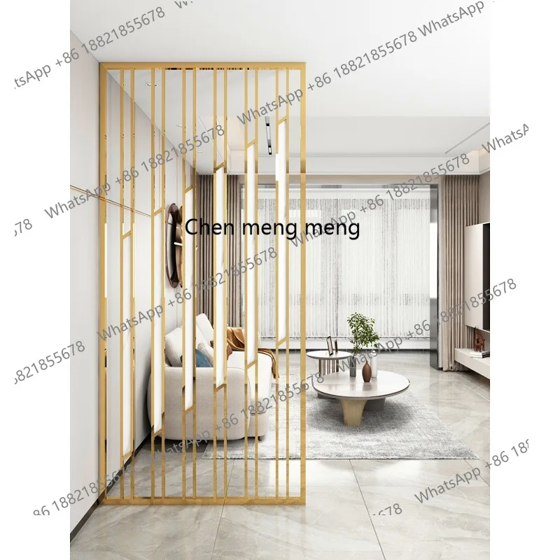 Modern glass partition entrance entry living room simple partition wall frame light luxury wrought iron screen