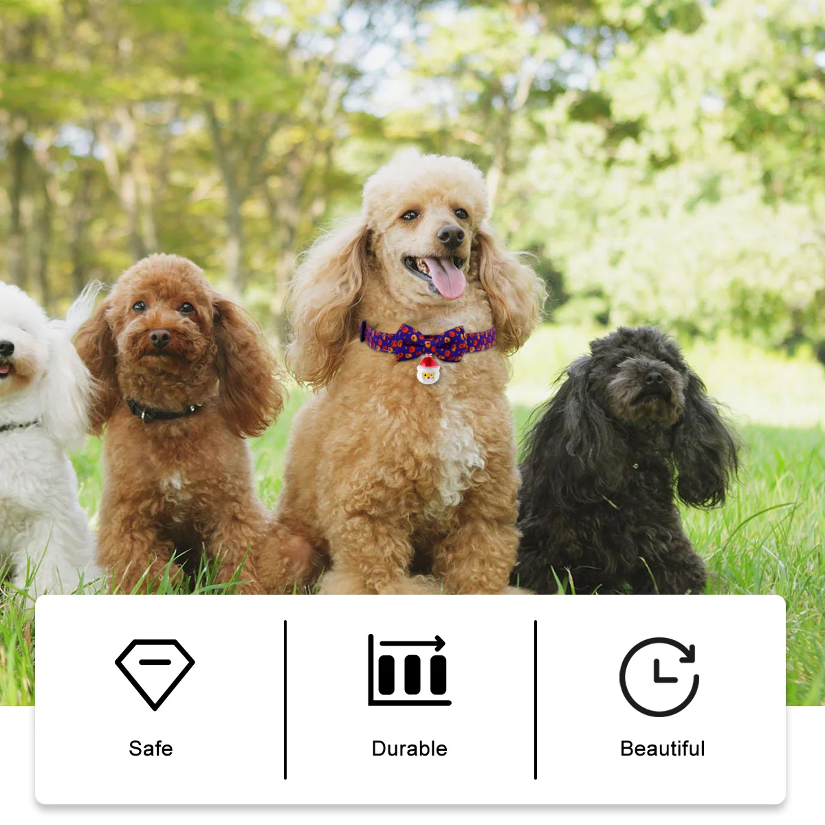 

10Pcs Santa Claus Pet Bells Iron Material Quick Release Buckle Easy on Off Pet Necklace Pendant Dog Cat Accessories