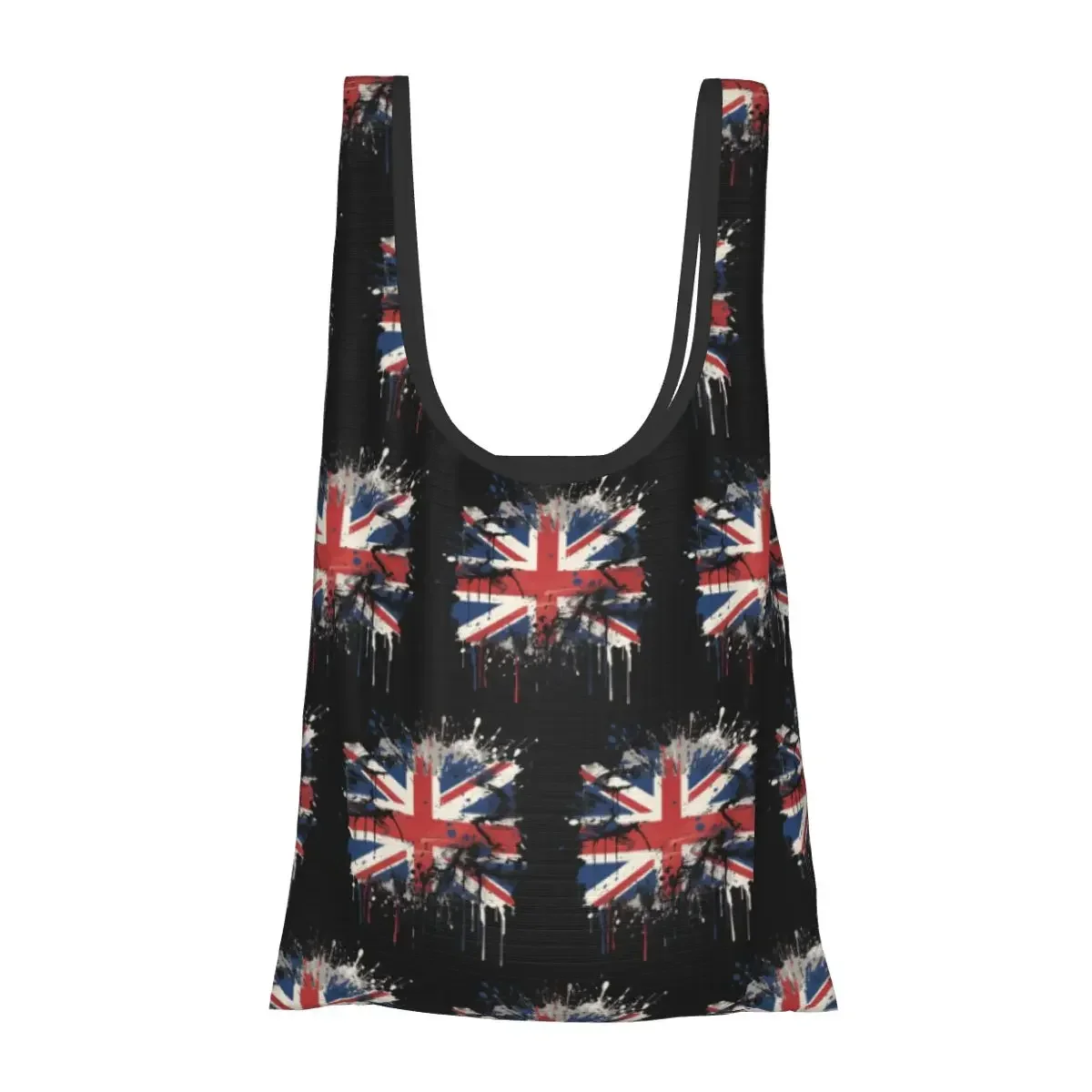 Union Jack Flag Of The UK Portable Tote Shopping Bags Foldable Shopper Bag Groceries Handbag Shoulder Bag