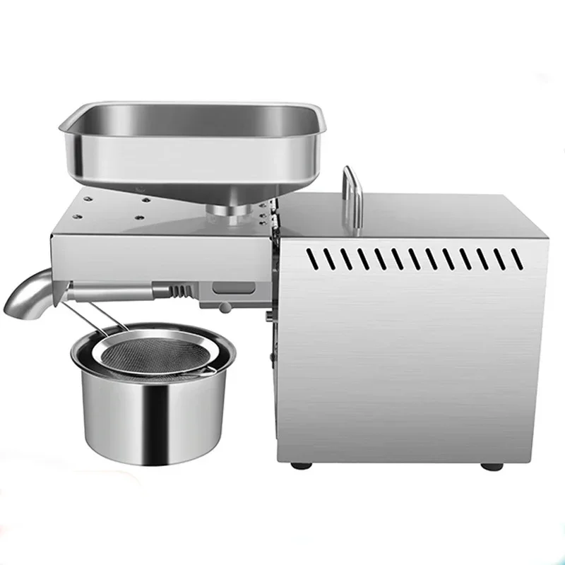 Presse à huile de graines de lin automatique domestique 220v 110V/220V, presse à huile d'arachide et de sésame, contrôle de la température en acier inoxydable, 3-5KG