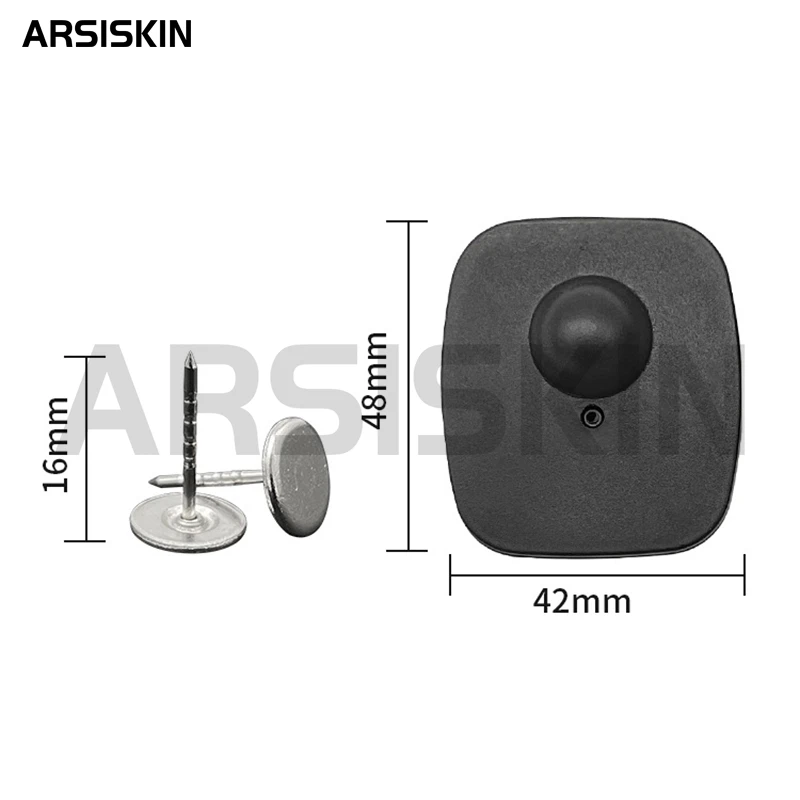 

100 шт. противоугонные бирки Rf 8,2 МГц, мини-квадратная бирка EAS, жесткие бирки для розничной безопасности одежды для магазина одежды, супермаркета с булавками