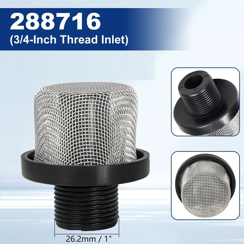 Replacement Filters Set for Paint Sprayers Filters,288716 Inlet Strainer Thread & 8pcs 288749 60-Mesh SprayFilters-A27R