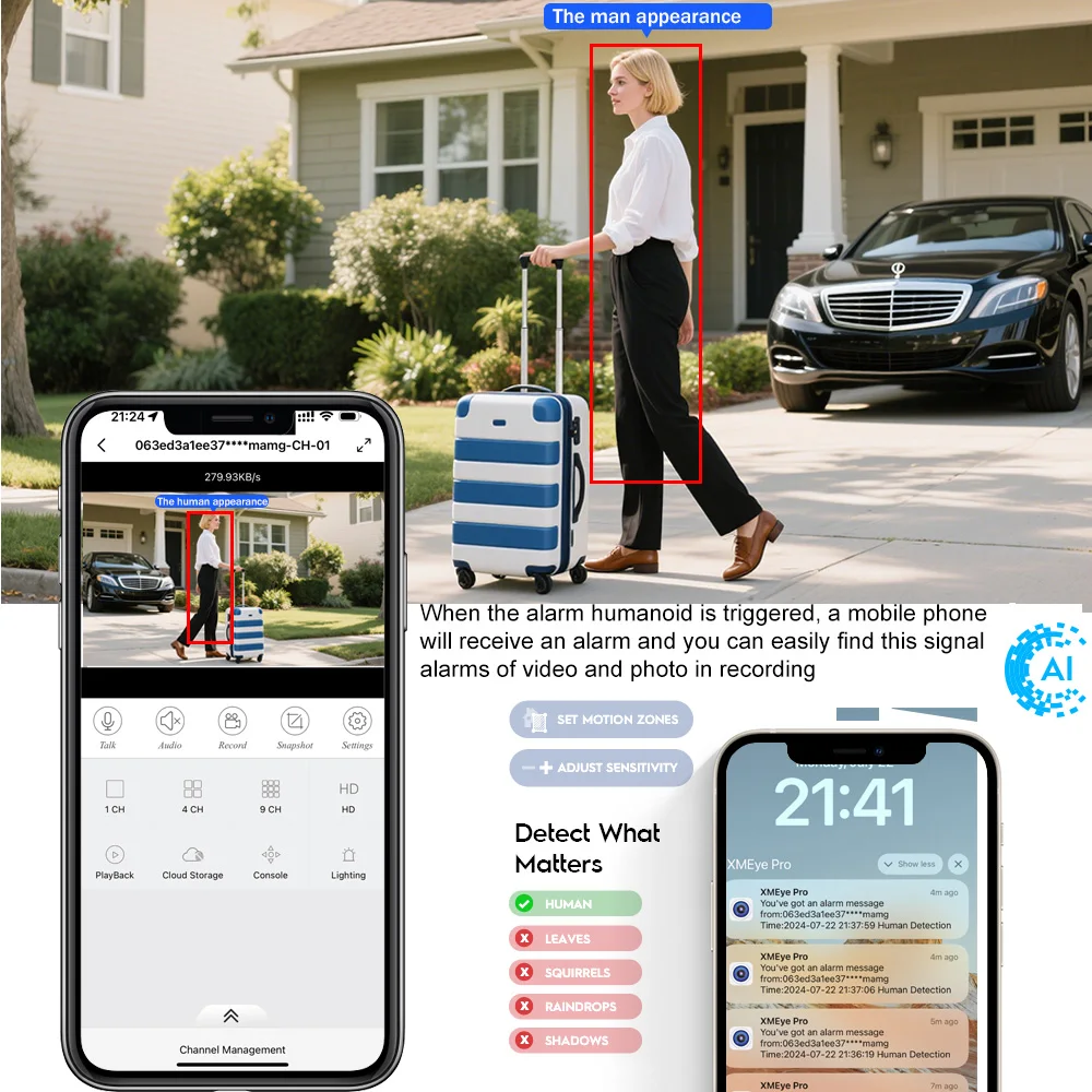 NVR POE 4K a 8 canali supporta telecamere IP da 8 MP/5 MP/4 MP con registrazione 24 ore su 24, 7 giorni su 7 Riconoscimento facciale AI