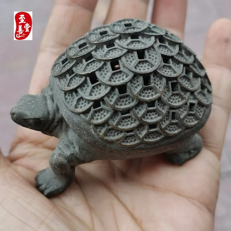 Trendy live-streaming vendor for antique collectibles, living room decorations, and copper Eight Trigrams Money Turtle incense b