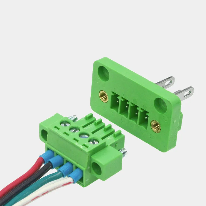 10sets 15EDGWB+KM-3.81mm Through-wall plug-in terminal block with flanged fixed panel connector row line arc