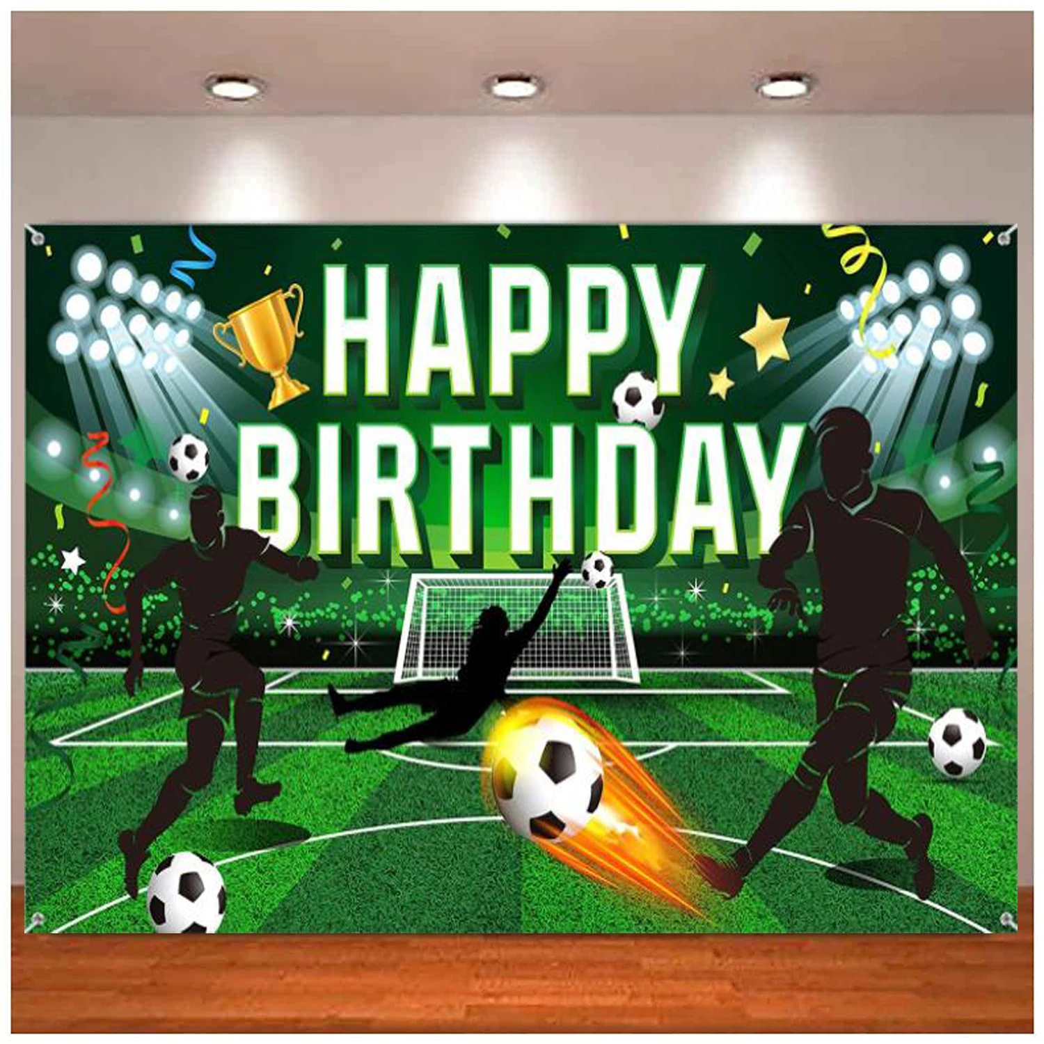 

Football Field Backdrop Soccer Birthday Party Banner Background Sports Theme Photo Booth Props Girls Boys Kids Supplies Decor