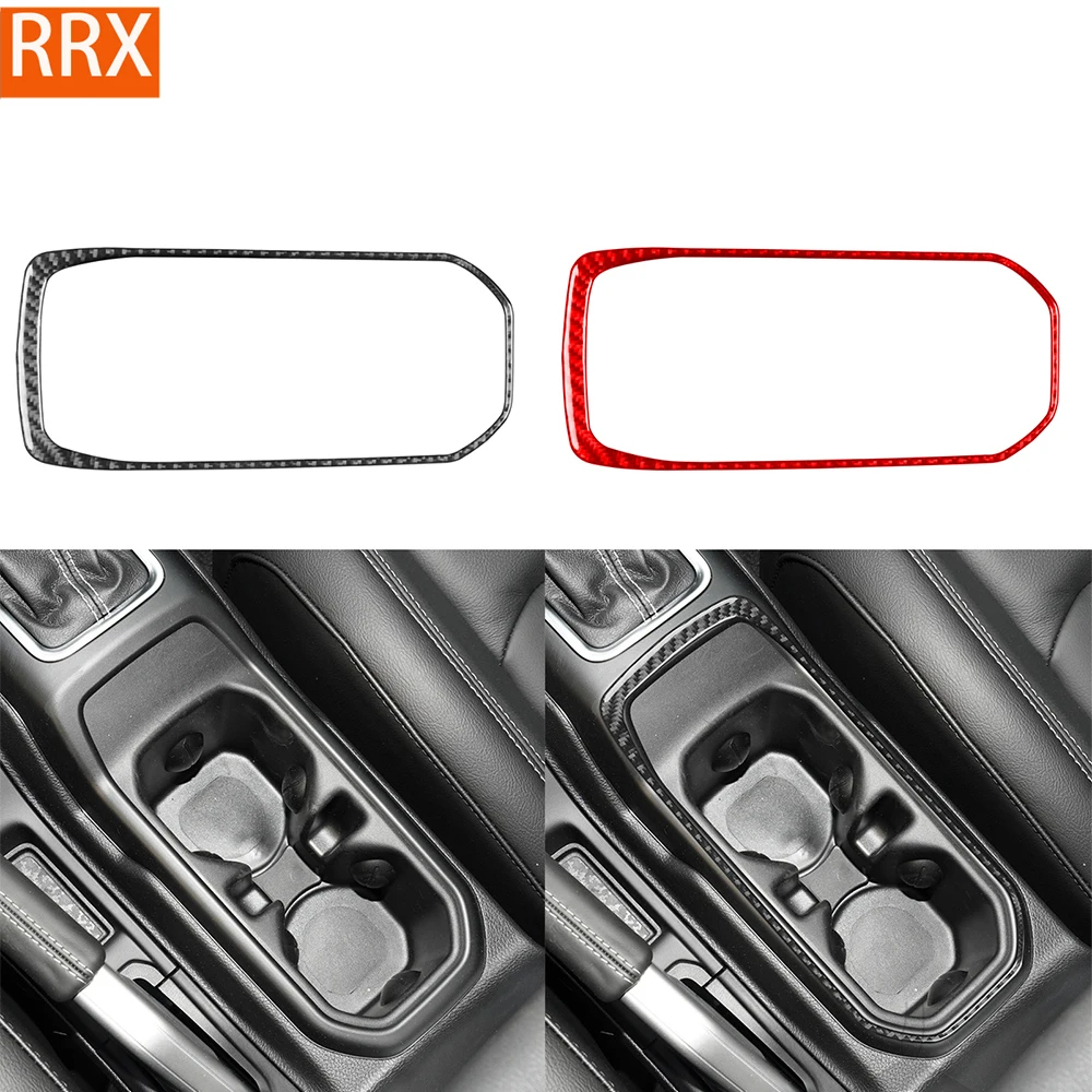 

For Jeep Wrangler Gladiator 2020 2021 2022 2023 Gearbox Cup Holder Frame Real Carbon Fiber Stickers Car Interior Accessories