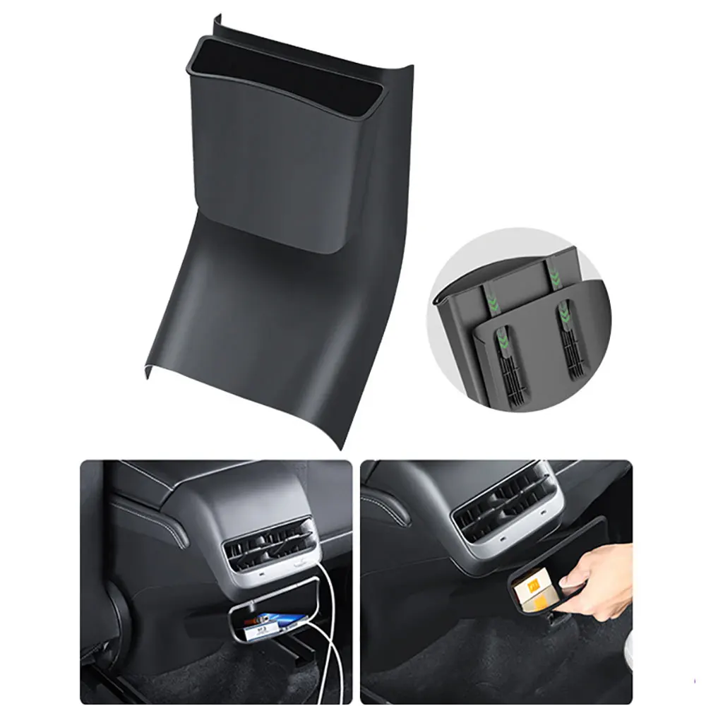 

For 2017-2024 Tesla Model 3 / Y (Fit New Model 3 Highland 2024) Lower Anti-Dirty Panel Rear Vent Outlet with Storage Box