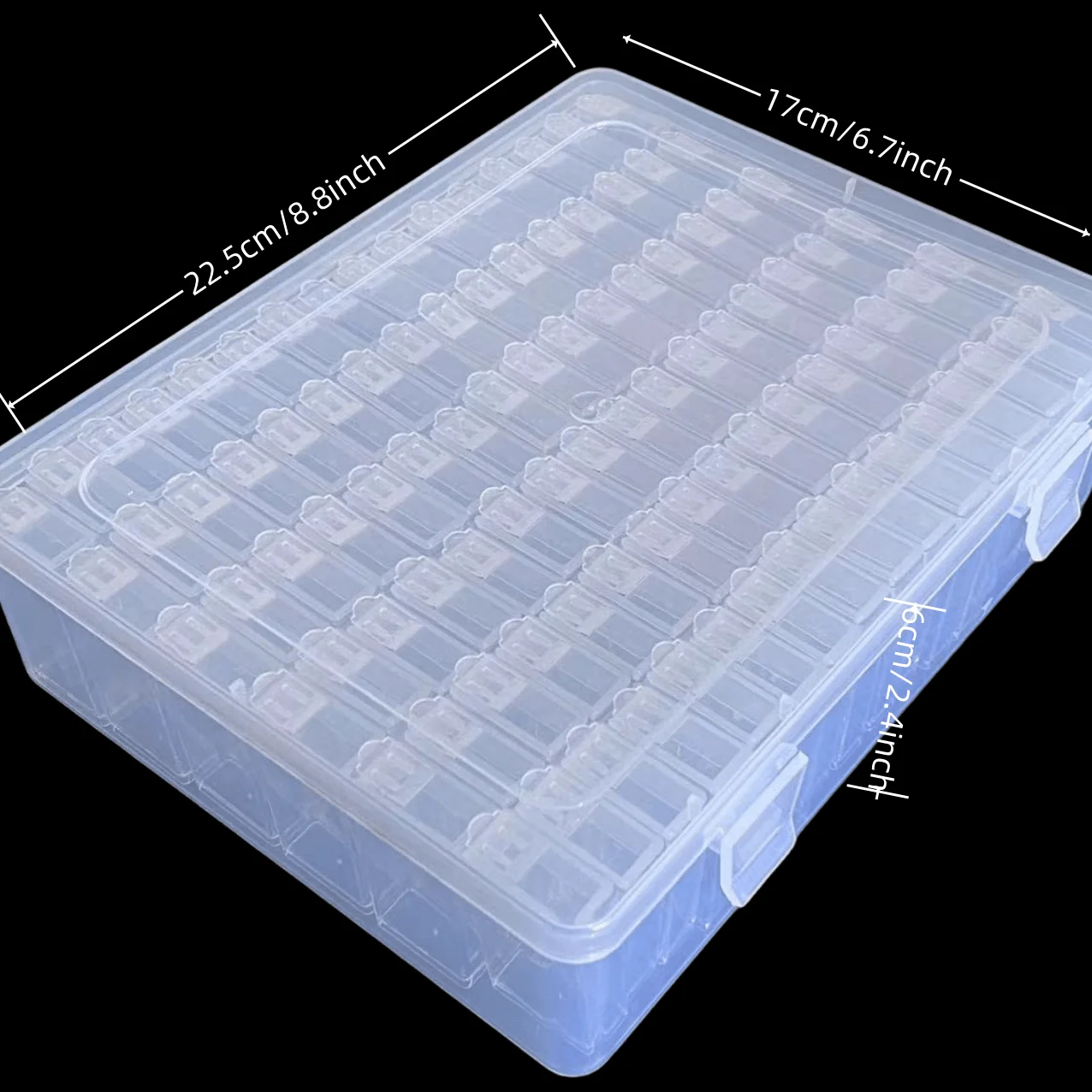 96/120 Fächer Perlen-Aufbewahrungsbox 96 Einzelne Fächer - Robuster Kunststoffdeckel Perlarbeiten, Malen, Sticken – Detail 9