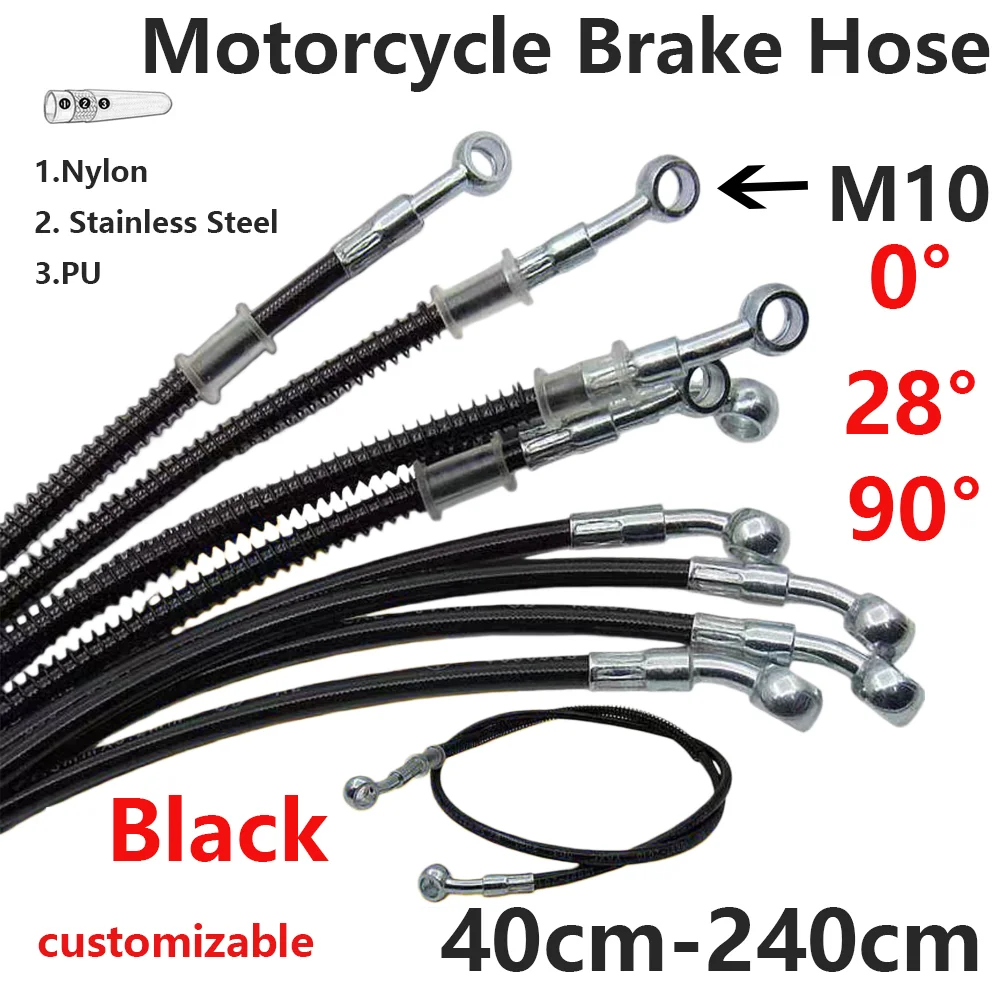40cm-240cm Motorcycle Dirt Bike Specificmulti Angle High-Temperature Resistant Brake Oil Pipe Braided Brake Hose Fuel Pipe Line