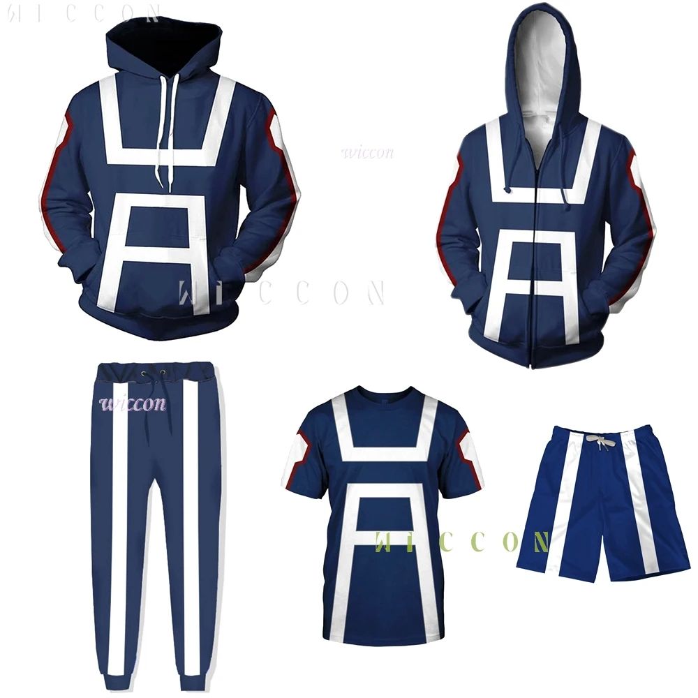 My Hero Cosplay Kostüm Boku No Academia Hero Academia Hoodie Sweatshirt Hoodies Gym Schuluniform T-Shirt Tops Hosen Shorts