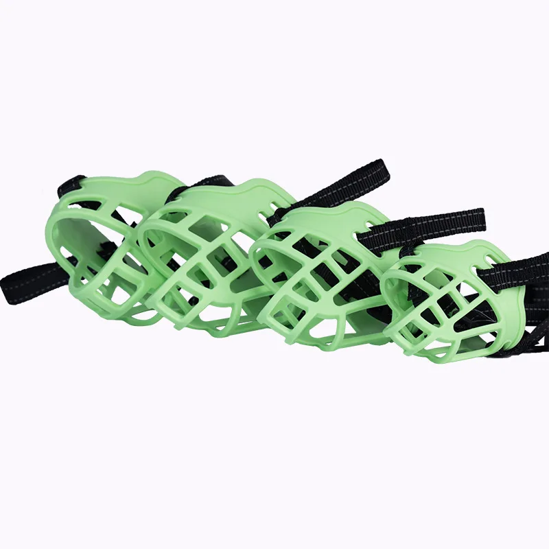 New Fluorescent Dog Mouth Cover with Adjustable Features for Night Time Anti Slip Anti Snacking Anti Licking and Anti Biting