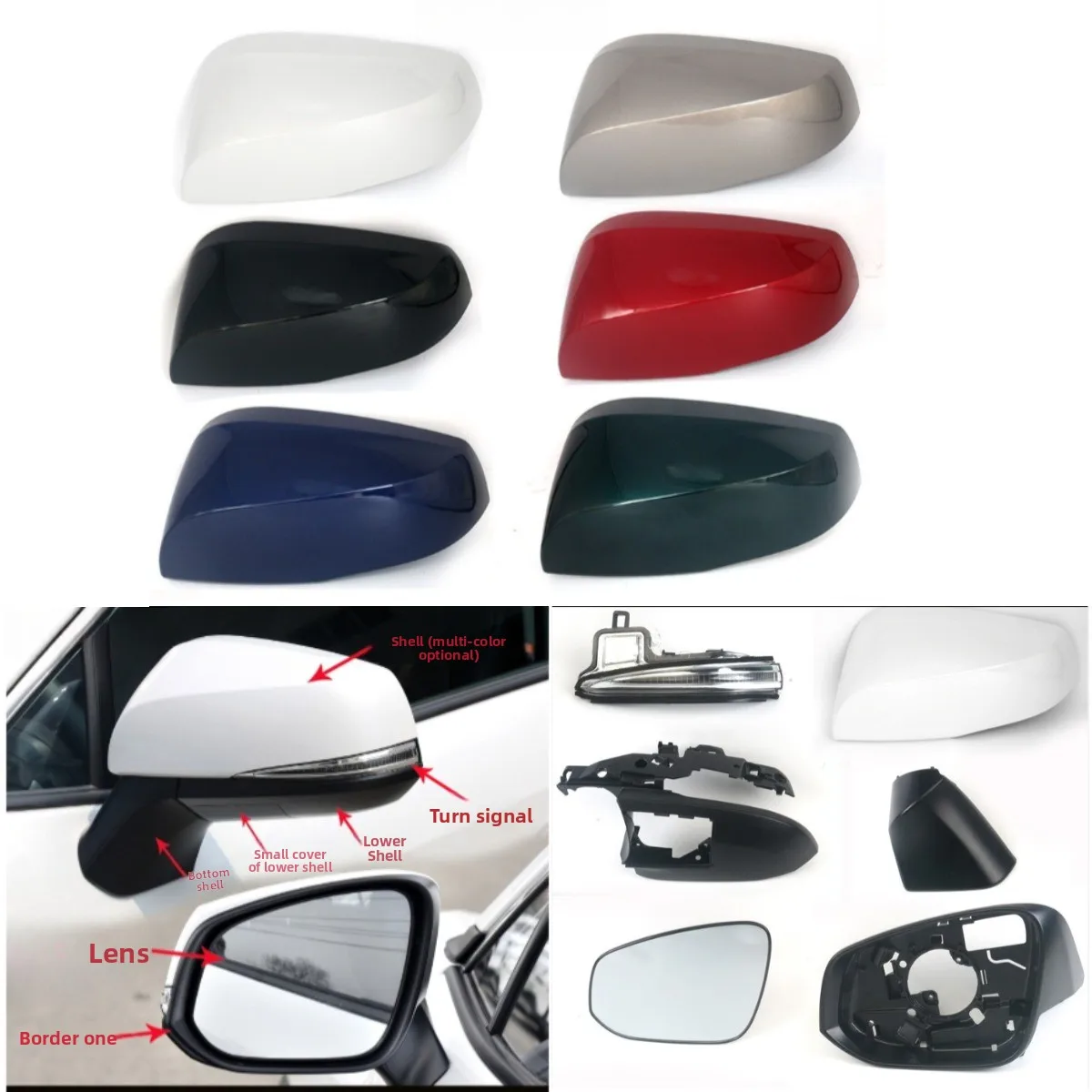 For Toyota RAV4 Rongfang 2020-2024 Willanda Feng Landa Sharp Release Rearview Mirror Housing Reverse Mirror Cover Lens