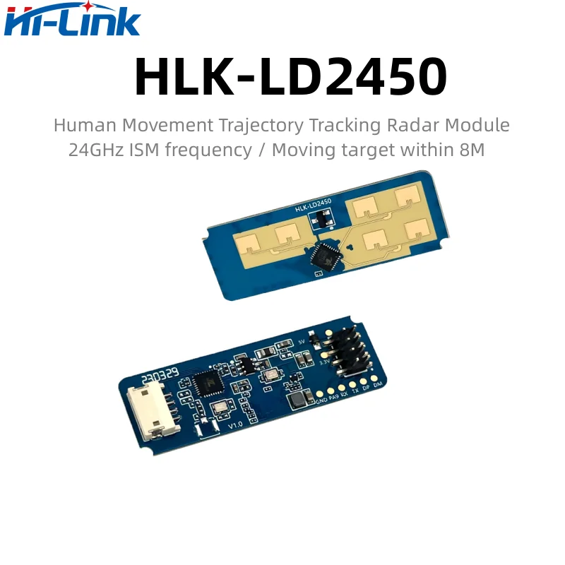 Hi-Link HLK-LD2450 24G MmWave ludzki moduł śledzenia prędkości z mikromuchem i wykrywaniem ruchu, aby zastąpić PIR w 6M