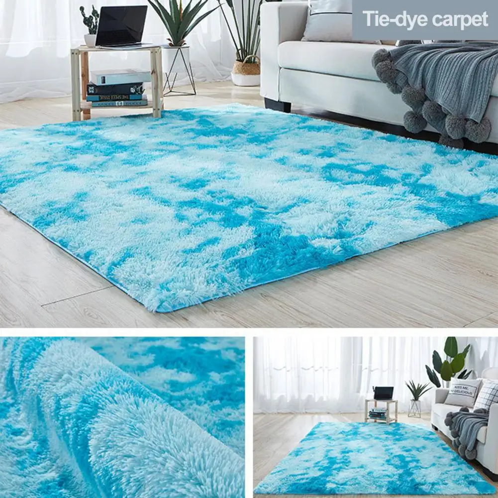 Modern Area Rug Tie Dye Rug Soft Plush Tie-dye Rug for Room Bedroom Colorful Non-slip Area Carpet Machine Washable Modern Floor