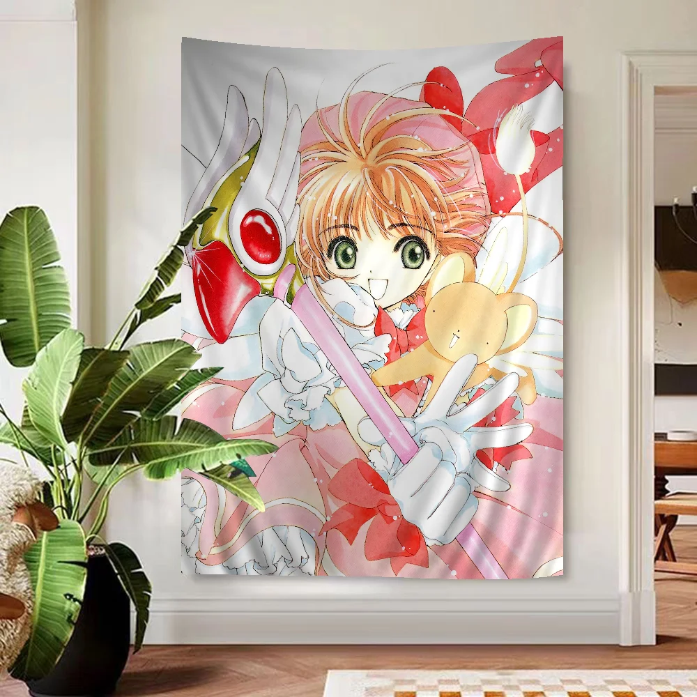 Cardcaptor Sakura Anime Tapestry Hanging Tarot Hippie Wall Rugs Dorm Home Decor