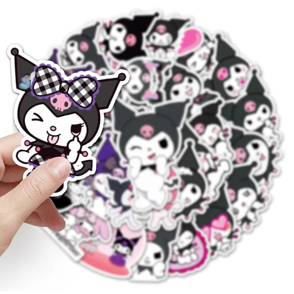 10/30/50pcs Kuromi Sanrio Cartoon Stickers Cute Anime Kids Decals Toy DIY Water Bottle Diary Phone Case Kawaii Graffiti Sticker