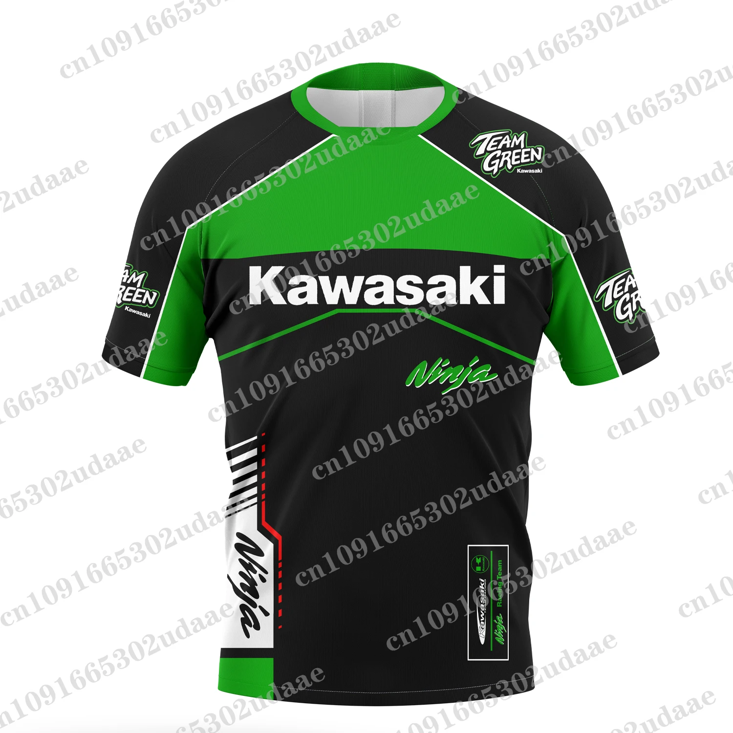 Kawasaki - Men\'s and women\'s short sleeved T-shirts, large clothing for motorcycle racing teams, children\'s fashion tops, 2024