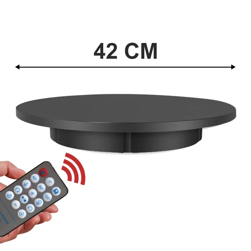 42 cm load up to 100 kg turntable electric photography rotating display stand 360 degrees with remote control