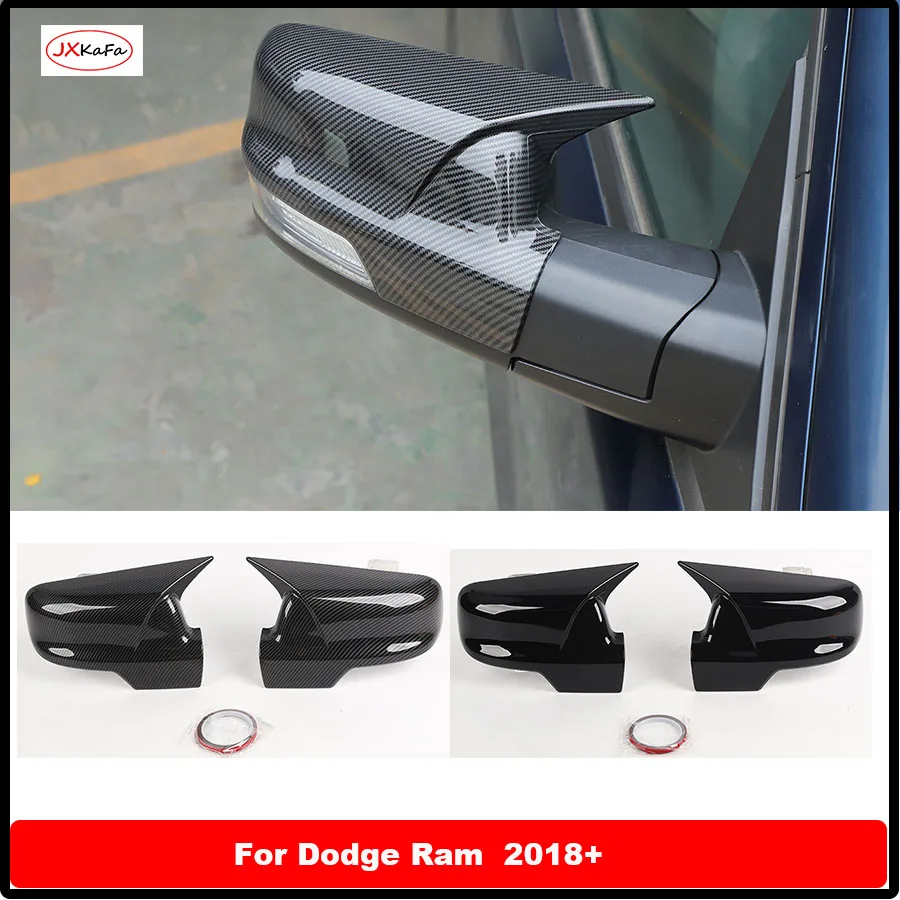 For Dodge Ram 2018+ Chrome Car Rear View Rearview Side Mirror Cover Trim Styling Mouldings Exterior Accessories 2pcs/set New