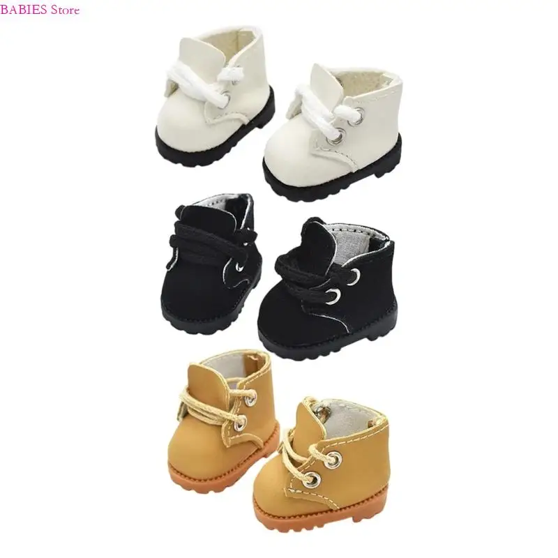 

C9GB Collectible Doll Bootie For Anime Plush Doll 17cm Figure Doll Display Accessories Laceup Shoes For Doll Enthusiasts
