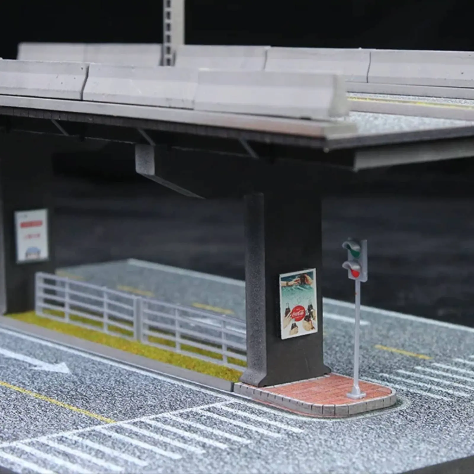 1:64 Elevated Bridge Model Collectible Display Elevated Road Display Scene Miniature Parking Bridge Easy Assembly for Desk